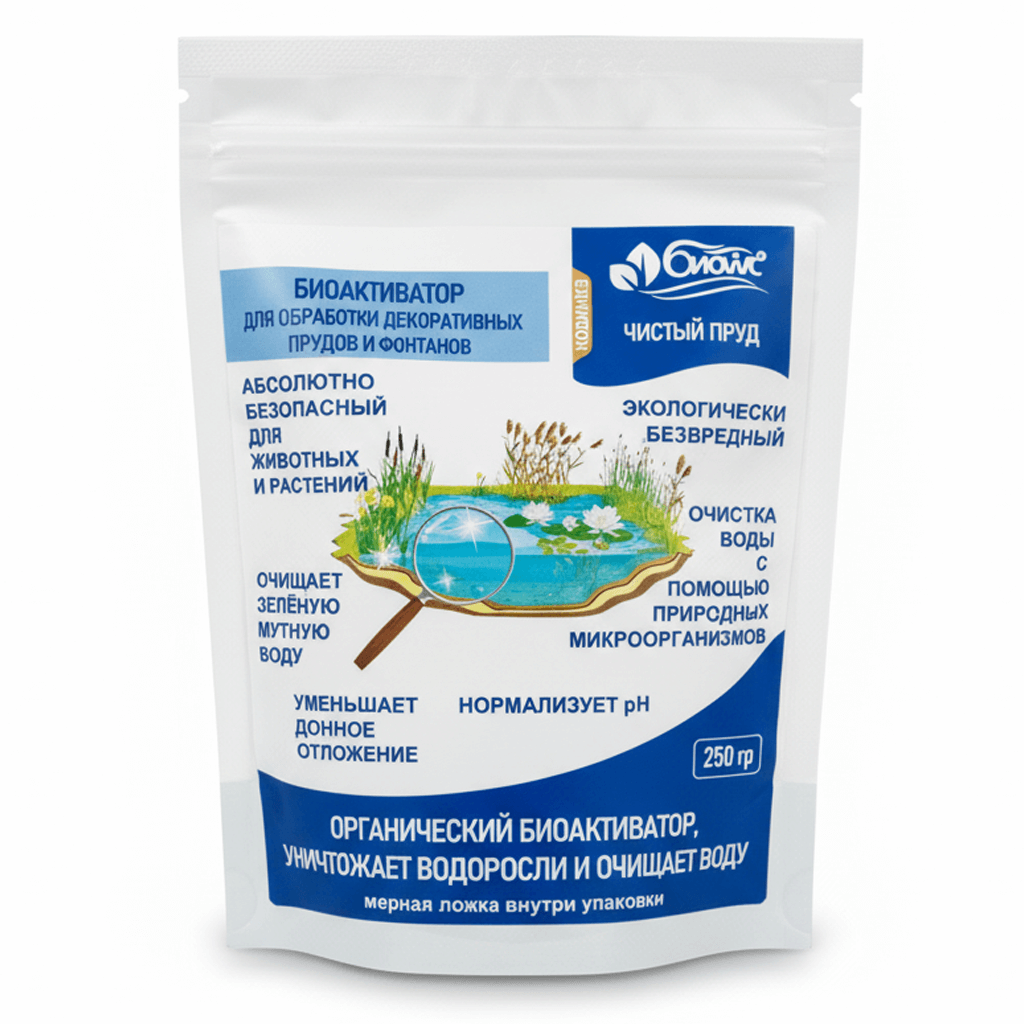 «БИОwc Чистый Пруд» Биоактиватор для обработки прудов и фонтанов 250 грамм